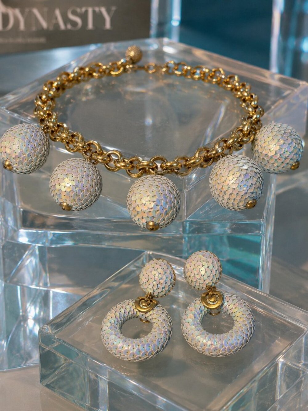 Vintage Foxx necklace + matching earrings